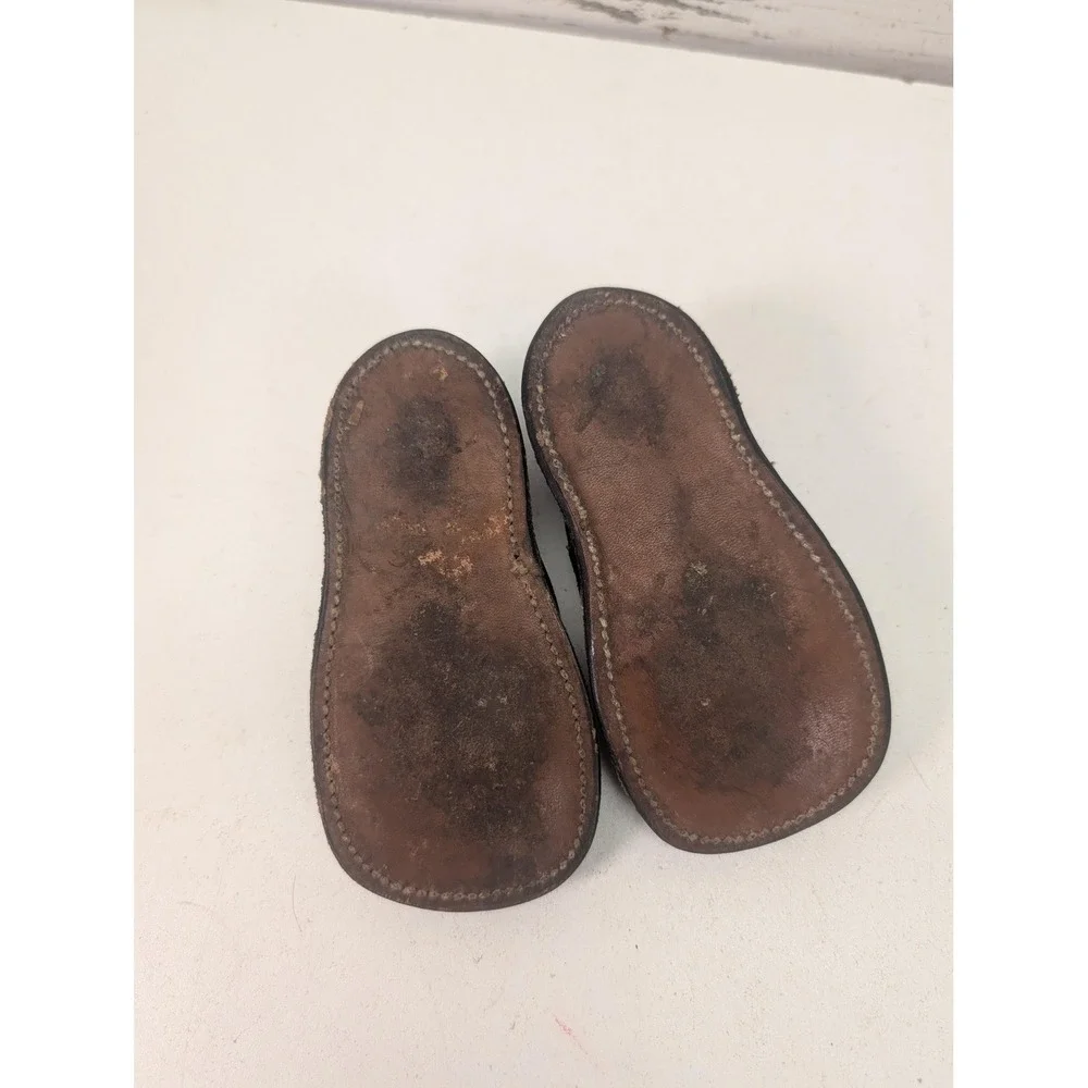 Vintage Black Leather Toddler Mary Jane Shoes Ankle Strap Kids Dress Shoes